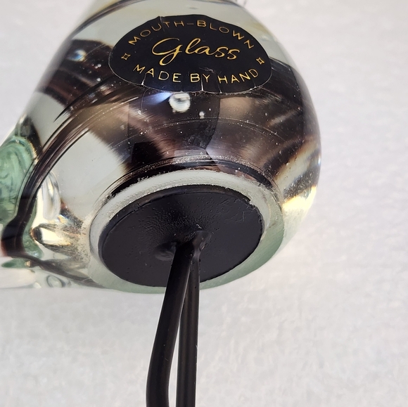 Mouth Blown Glass Bird Made By Hand Purple Swirl - Picture 8 of 12